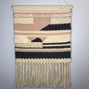 Boho Chic Macrame Woven 3D Art Tapestry Wall Hanging Decor Tassles Fringe